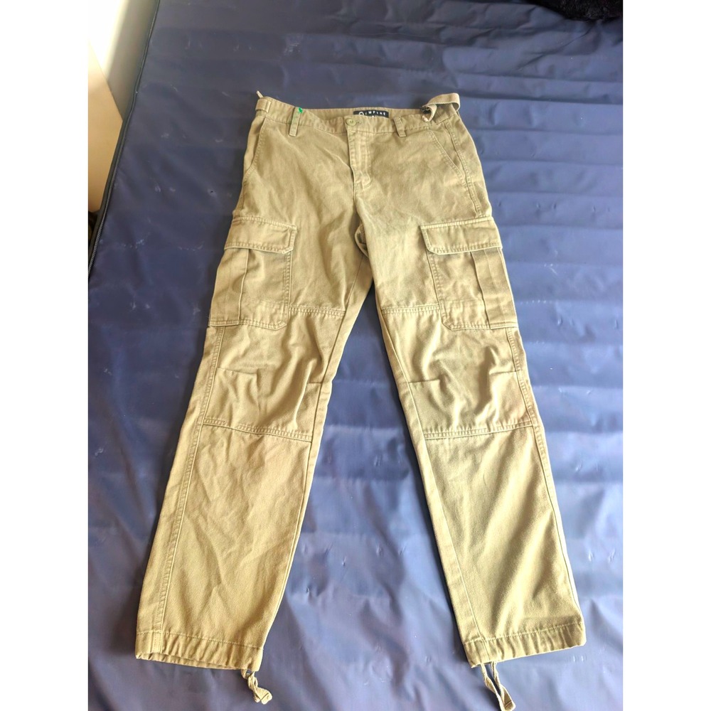 EMPYRE Mens Cargo Pants Size 28 Olive Green Drawstring Cinch Ankle Skate Y2K